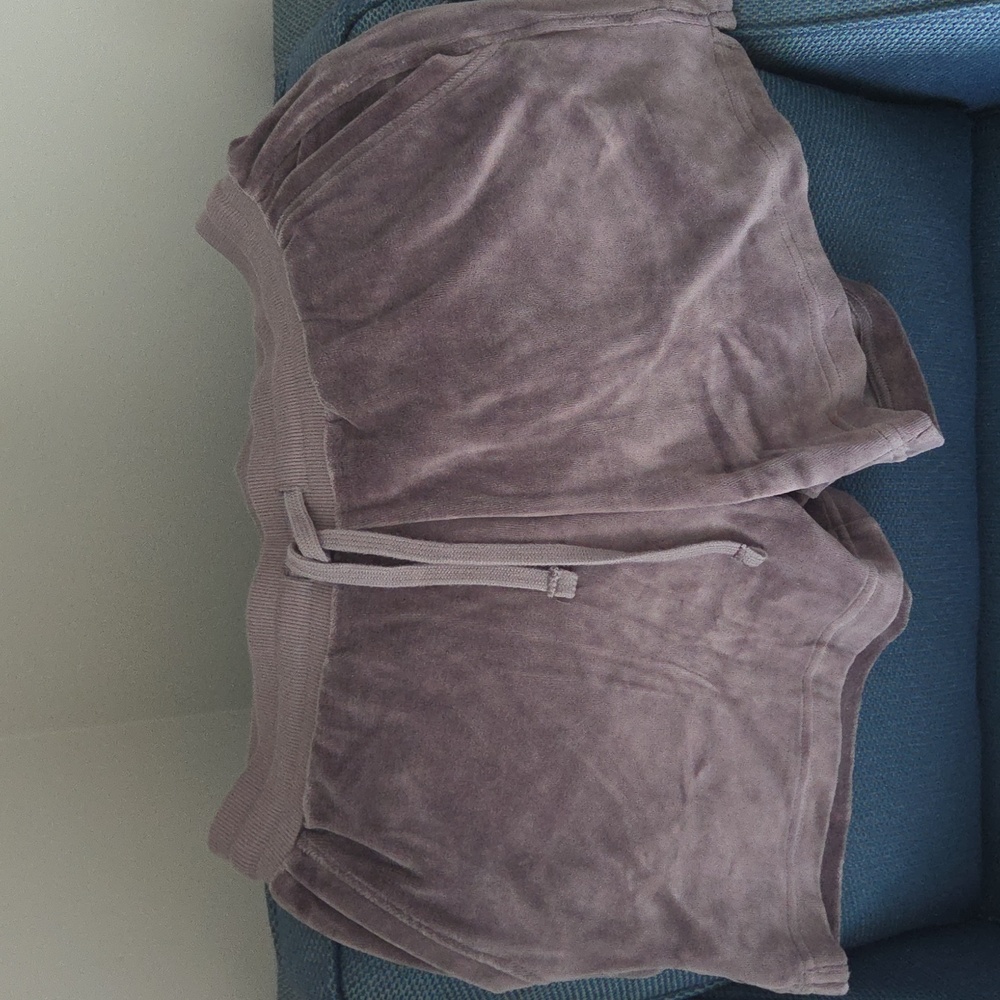 Pact Velour Gray Lounge Shorts